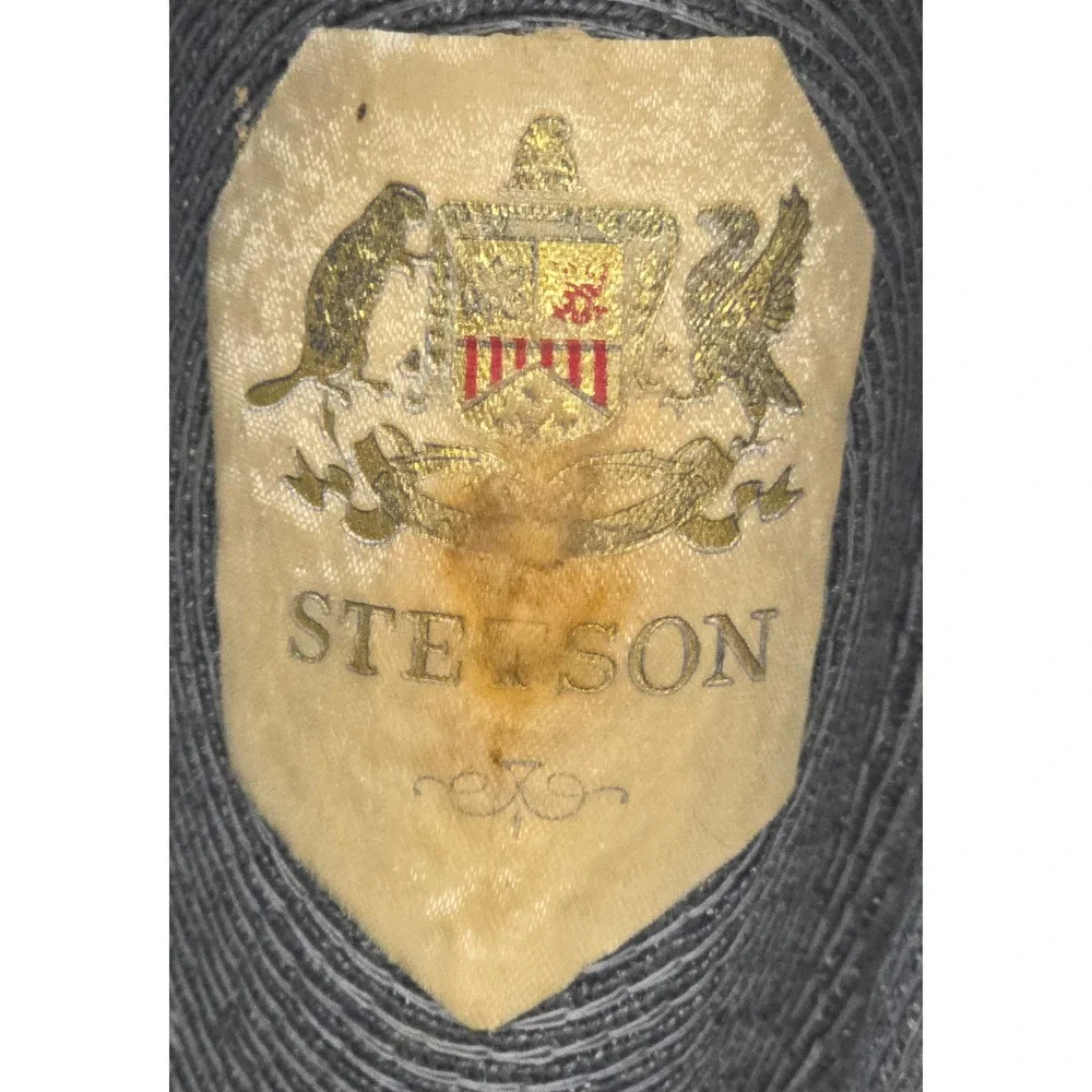 Vintage Stetson Straw Panama Fedora Hat Gray Men's 7 1/8 Woven Pastel Plaid Band